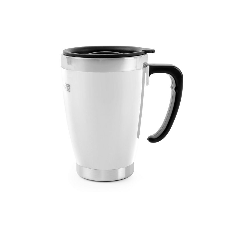 Royalford RF5483 14Oz Travel Stainless Steel Mug - Coffee Mug Tumbler with Handle & Compact Lid for Travel Friendly | Portable Inner Stainless Steel Wall Leak-proof Lid BPA Free Reusable & Hot/Cold Dr