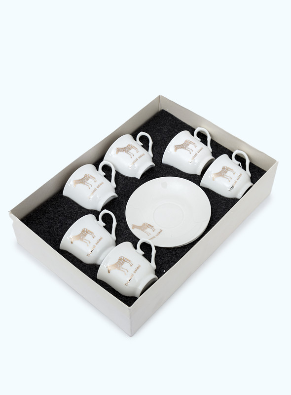 DAY N DAY  ceramic coffee cup saucer set with gold plate and flower cup with cover and spoon water cup gift box coffee