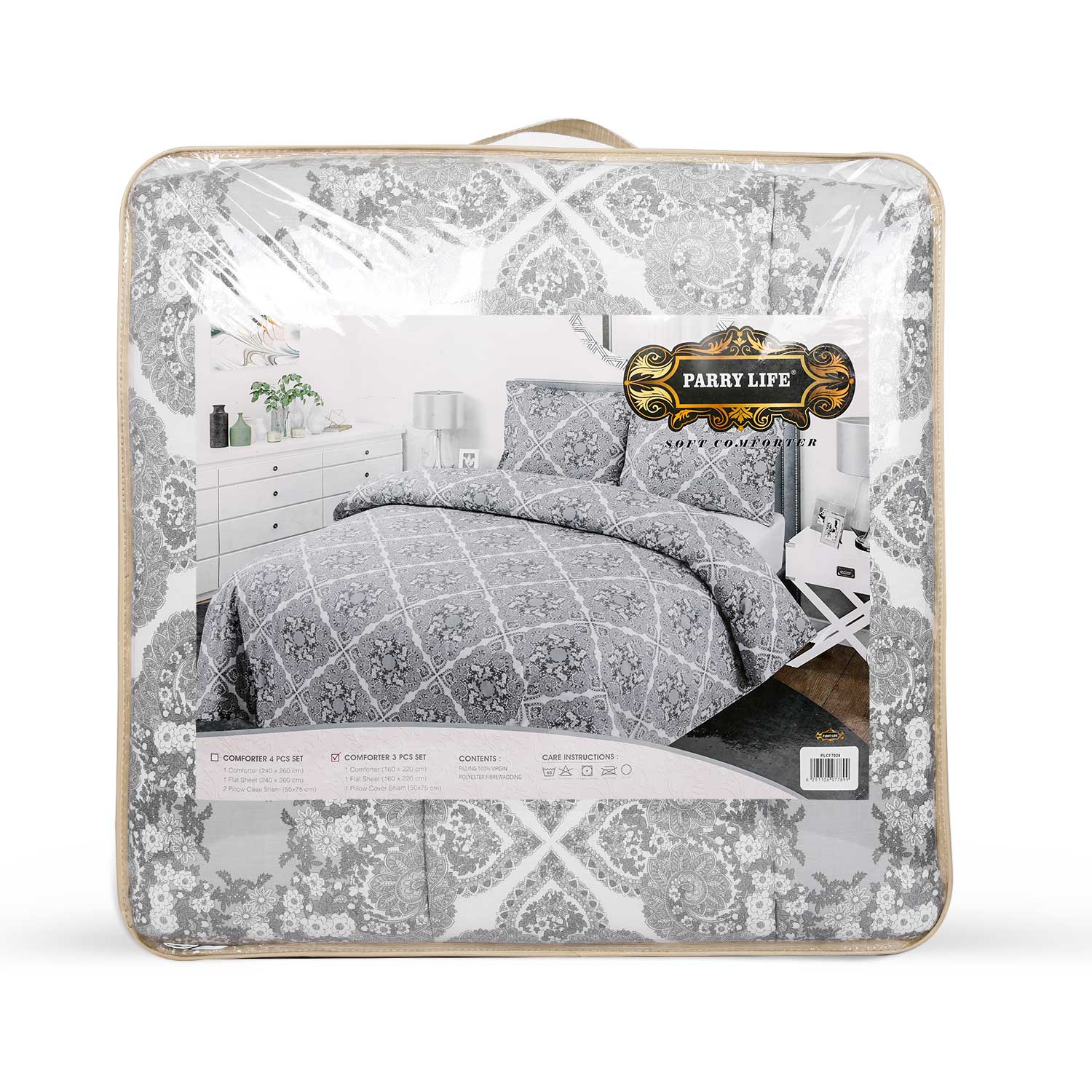 PARRY LIFE Comforter Set, 3 Pc - Flat Sheet, Comforter, 1 Pillow cases - Super Soft Fluffy Warm Comforter Set - Polyster Blanket, Throws for Sofa Fluffy Blanket Bed