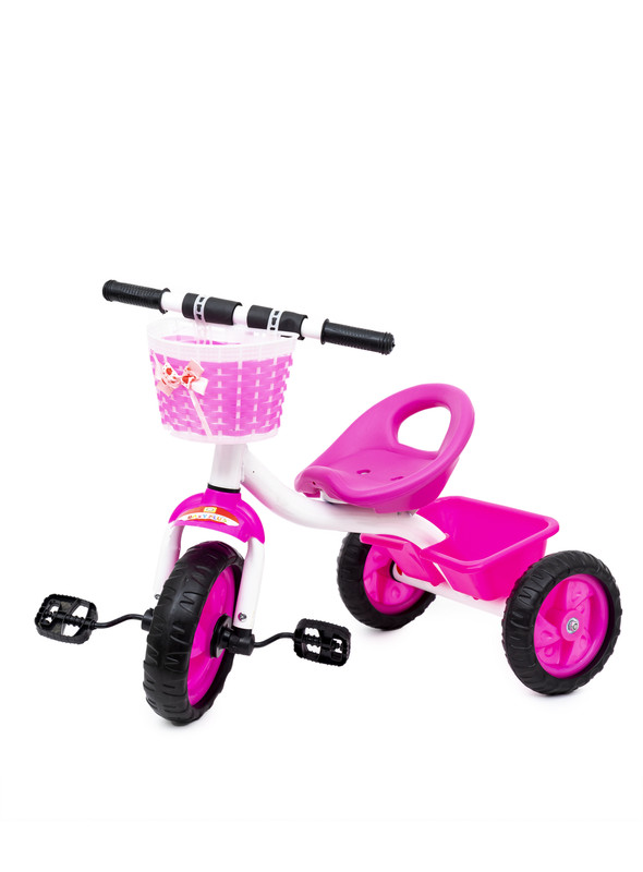 Baby plus INFANS Kids Tricycle Rider with Adjustable Seat, Storage Basket, Premium Quiet Wheels, Non-Slip Handle for baby Girl