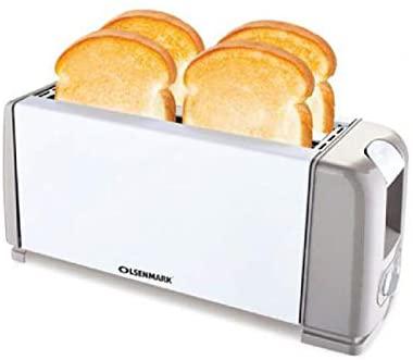 1200W 4 Slice Bread Toaster - Toaster with 6 Level Browning Control, Removable Crumb Tray & One-Touch Cancel Button - Slide Out Crumb Tray, Wide Slots