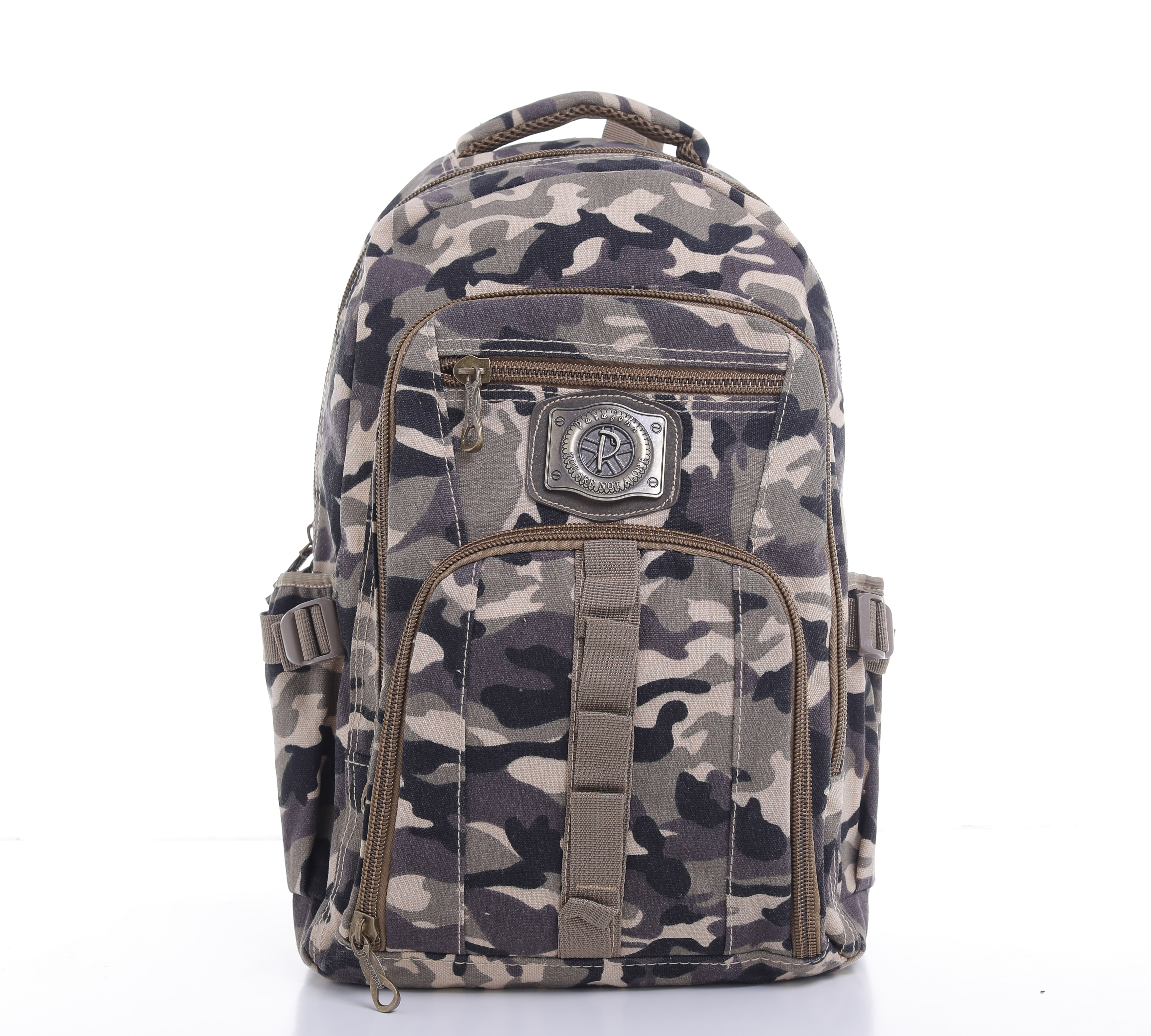 8 18'' Canvas Leather Backpack - Travel Backpack/Rucksack - Casual Daypack College Campus Bookbag - Comfortable Lightweight Travel Hiking Picnic Camping Backpack - College School Rucksack Bag