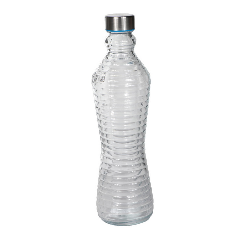 Delcasa DC1268 1000ML Glass Water Bottle - Portable Cap - Lead Free Water Bottle, Travel Flask | Air Tight & Leak Proof | Dishwasher Safe | Leak-Proof Lids | Ideal for Indoor & Outdoor