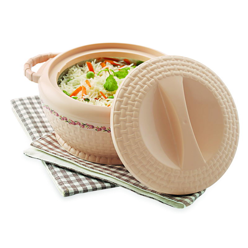 Insulated Hot Food Warmer Stainless Steel Serving Bowl With Lid Handles 