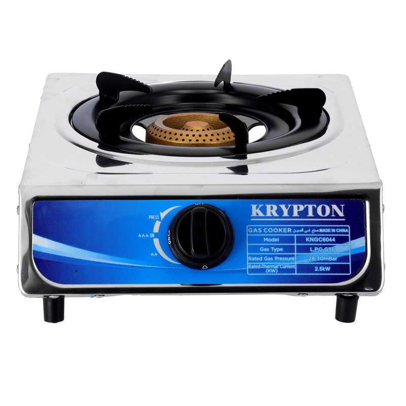 Stainless Steel Single Burner Gas Stove - Auto Ignition - Cast Iron Pan Burner