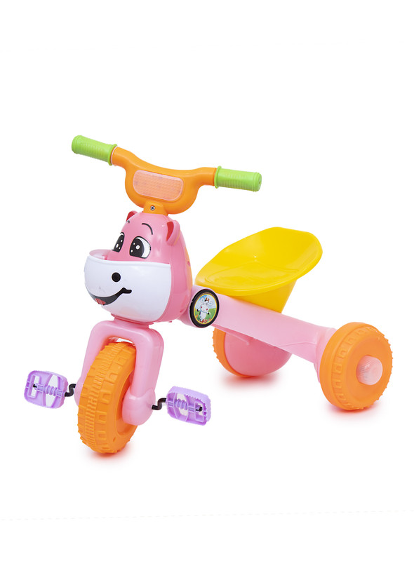 Baby plus INFANS Kids Tricycle Rider with Adjustable Seat, Storage Basket, Premium Quiet Wheels, Non-Slip Handle for baby boy