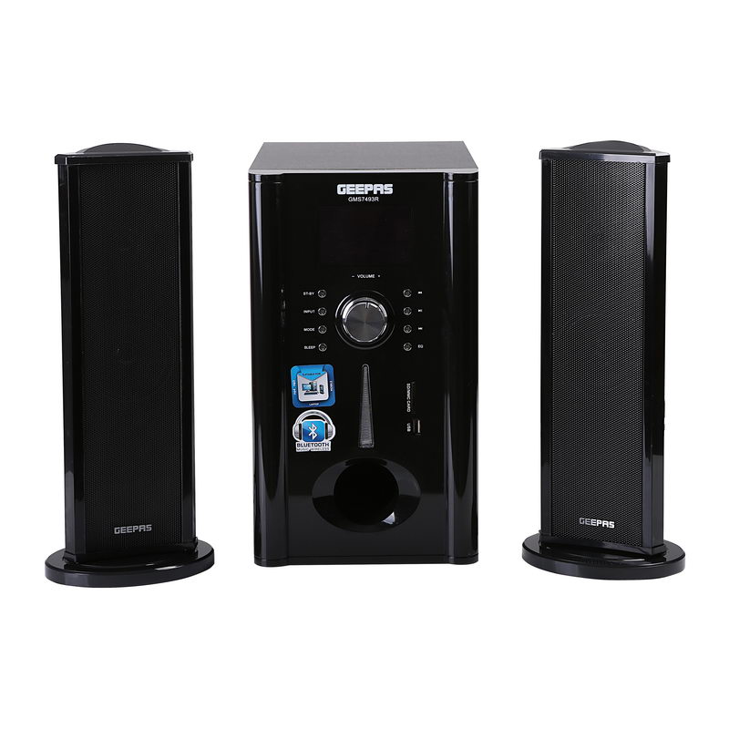 2.1CH HOME THEATER SYSTEM - 25000 Watts Powerful 5.25" Sub-woofer | USB, Bluetooth & Multiple-Devise, Multiple Devise Inputs | Surround Sound Effect Super Bass