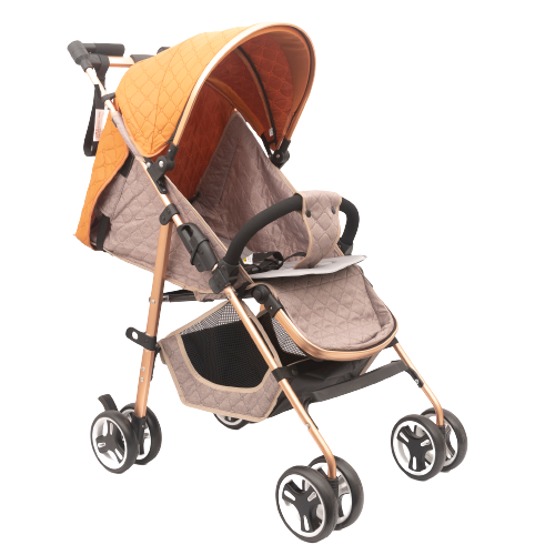 Baby Plus  Baby Stroller Adjustable And Reclining Backrest, Orange - Pack Of 1 Bp9000-Org