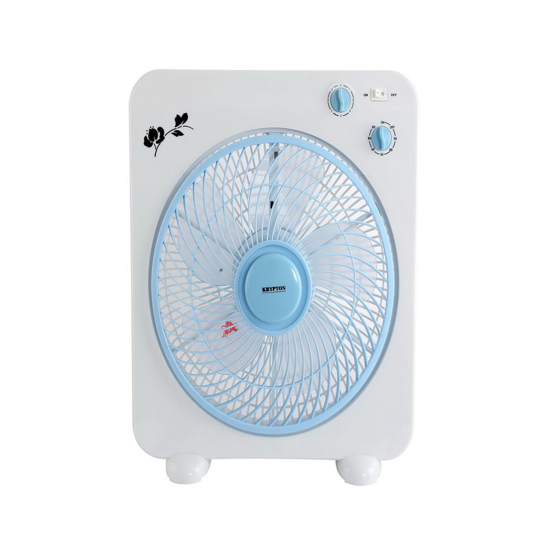 12'' Box Fan - Powerful Personal Desk Box Fan With Copper Motor | Table Fan for Office, Home (3 Speed) Fan Guard With 60 Minutes Timer