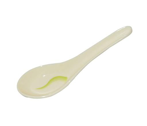 Melamine Ware 6.3 Inch Super Rays Soup Spoon Green - Long Handle - Dinner Cutlery, Dining Utensils - Ideal for Dinner, Parties & Outings