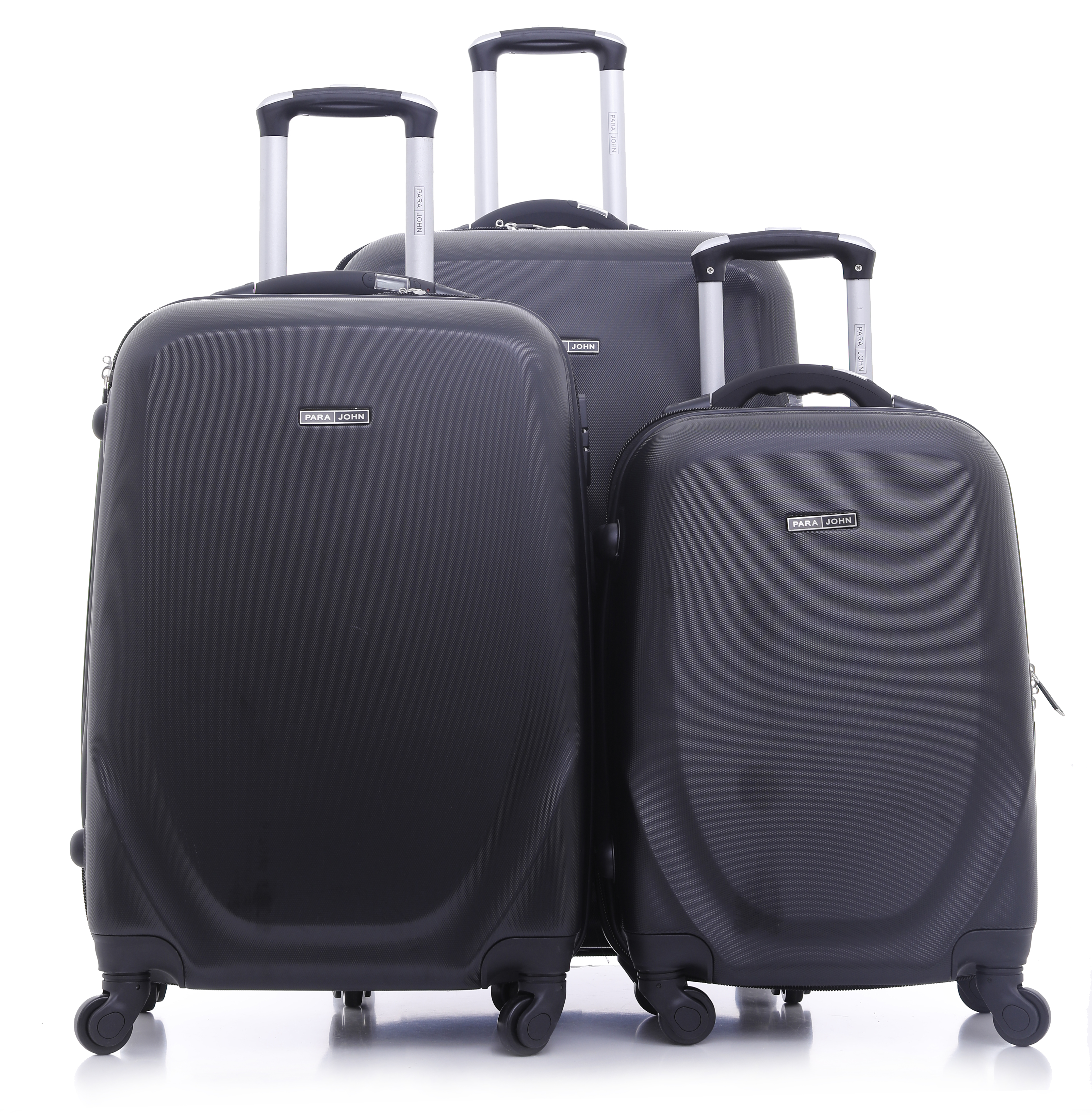 Parajohn 3 Pcs Travel Luggage Suitcase - Trolley Bag, Carry On Hand Cabin Luggage Bag - Lightweight Travel Bags, 360 4 Spinner Wheels - ABS Hard Shell Luggage (20'' 24'' 28'') - 2 Years Warranty-BLACK