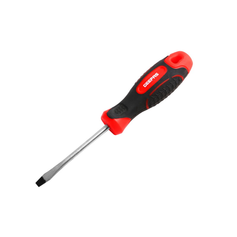 Precision Screwdriver - Slotted Screwdriver with Soft Grip Rubber Insulated Ergonomic Handle - CR-V Build, Magnetic Tip and Hanging Hole for Easy Carry - Bicolored Red/Black - (SL 5x150mm)