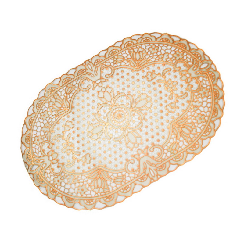 Royalford RF5352 6Pc Table Place Mat Set - PVC Non-Slip Dining Table Mats - Heat Resistant, Stain-Resistant & Easy to Clean Placemats - Stylish Home Decor Dinner Table Protector - 12x18 cm - Oval Shap