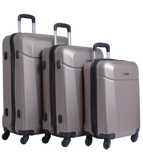 Parajohn PJTR3021 Hardside 3 Pcs Trolley Luggage Set, Champagne