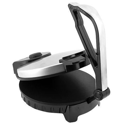 Geepas GCM6125 1200W 10" Chapathi Maker - Non-stick Coating with Steel Housing & Thermostat Control | Cool Touch Handle with Indicator Lights | Ideal for Making Homemade Breads Chapathi Roti | 2 Year 