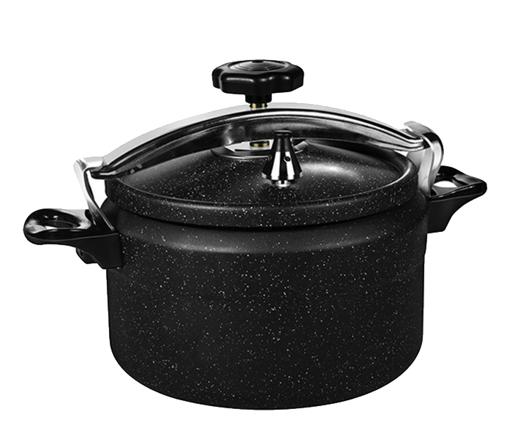 5L Granite Coated Aluminium Pressure Cooker - Lightweight & Durable Home Kitchen Pressure Cooker with Lid, Multi-Safety Device with Cool Touch Handles and Safety Valves
