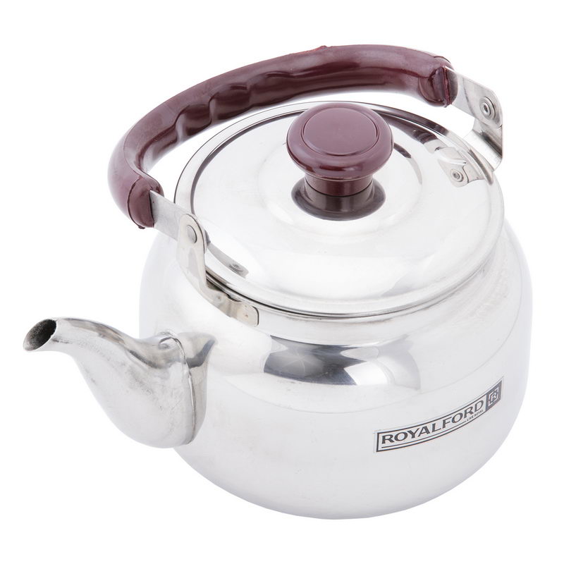 Royalford RF6188 0.75 Litre Stainless Steel Tea Kettle - Portable Lightweight Coffee, Tea Kettle with Lid Long pouring Spot | Keeps Hot/Cold Beverages for Long Hours | Ideal for Water, Tea, Coffee & M