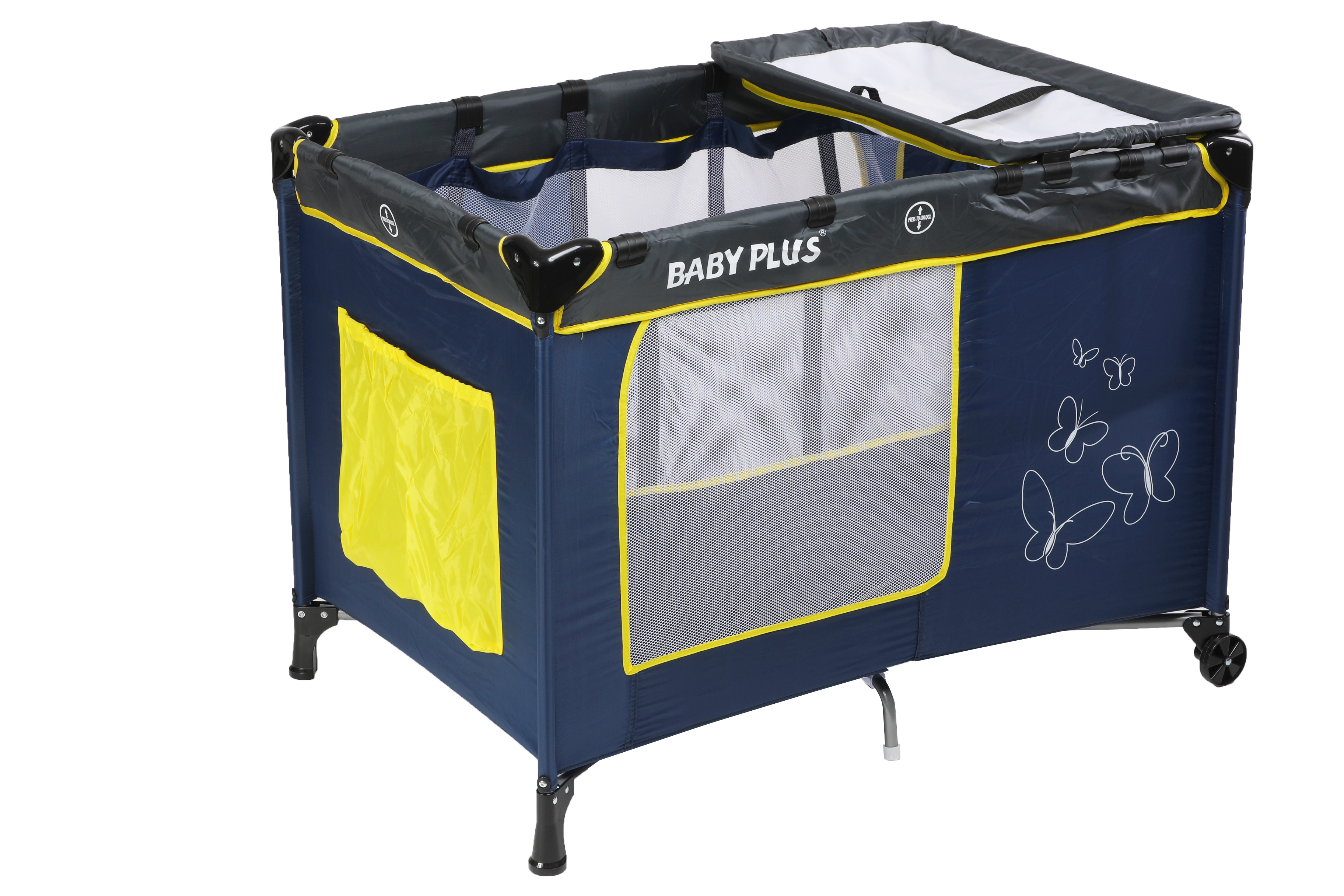 Baby Plus Play Pen Cum Baby Cot With Changing Table & Storage, 0-36 Months