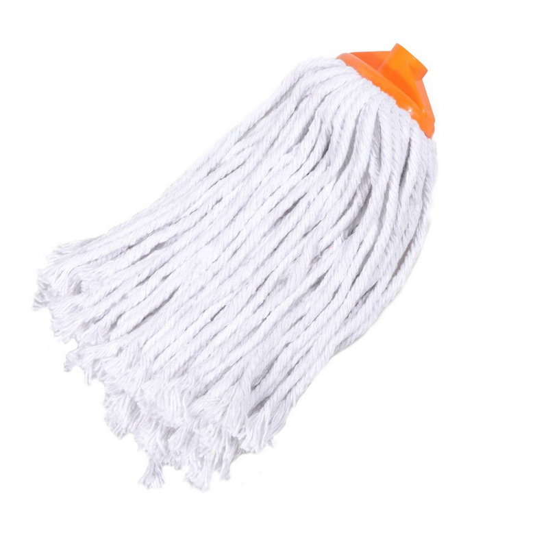 Cotton Mop Head With Iron Pole - Long & Durable Handle with Hanging Loop | Cotton Mop Wide Head with Looped Cotton Threads | Ideal for Cleaning all kind of Floors Under Sofa & Beds