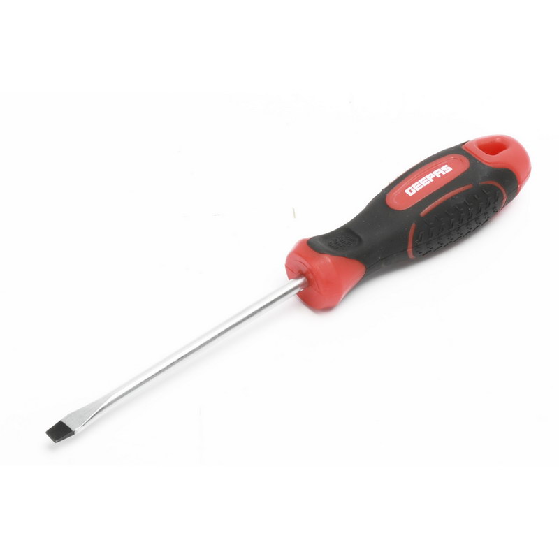 Geepas GT59081 Extra Long Screwdriver Set - Slotted, Three Phillips & Soft Grip Rubber Insulated Handles | Repair Tool, Long Reach, General Tools for DIY Purpose, Soft-Grip & Bi-Colored | Red & Black