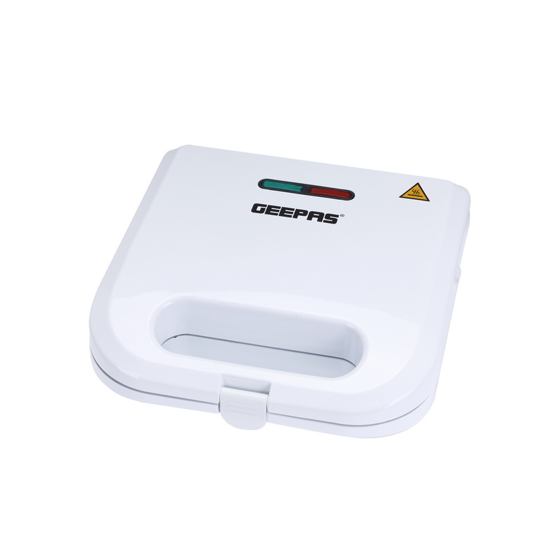 Geepas GS675 700W 2 Slice Sandwich Toaster - Non-Stick Plates Grill Maker & Griddle Toasty Maker | Stainless Steel Panini Press, Cord-Warp for Storage | Ideal for Breakfast | 2 Year Warranty