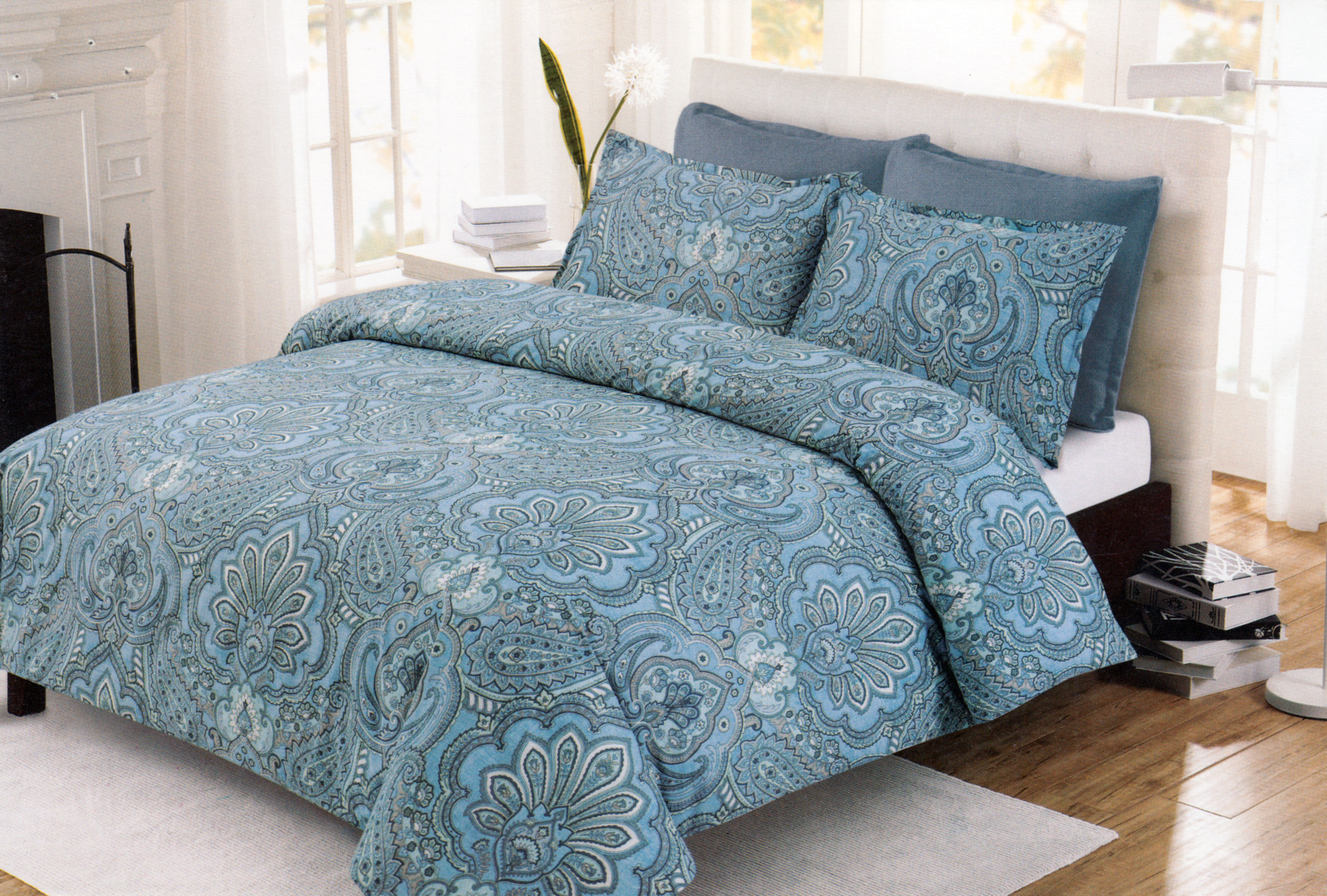 PARRY LIFE Comforter Set, 4 Pc - Flat Sheet, Comforter, 1 Pillow cases for Bedroom - Super Soft Fluffy Warm Comforter Set - Polyster Blanket, Throws for Sofa Fluffy Blanket Bed