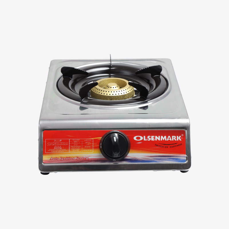 Stainless Steel Single Burner Gas Stove - Auto Ignition - Cast Iron Pan Burner