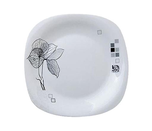 11.5-inch Opal Ware Square Dinner Plate - Meal Plates Pasta Plates | Plate with Playful Classic decoration | Dishwasher Safe | Ideal for Soup, Desserts, Ice Cream & More