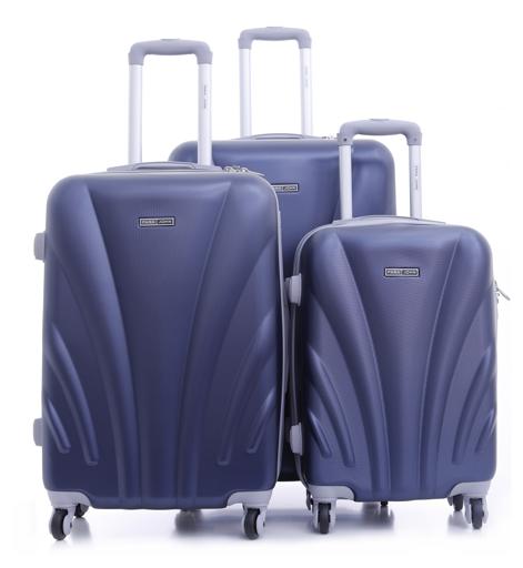 Parajohn PJTR3011 Palma 3 Pcs Trolley Luggage Set, Dark Blue