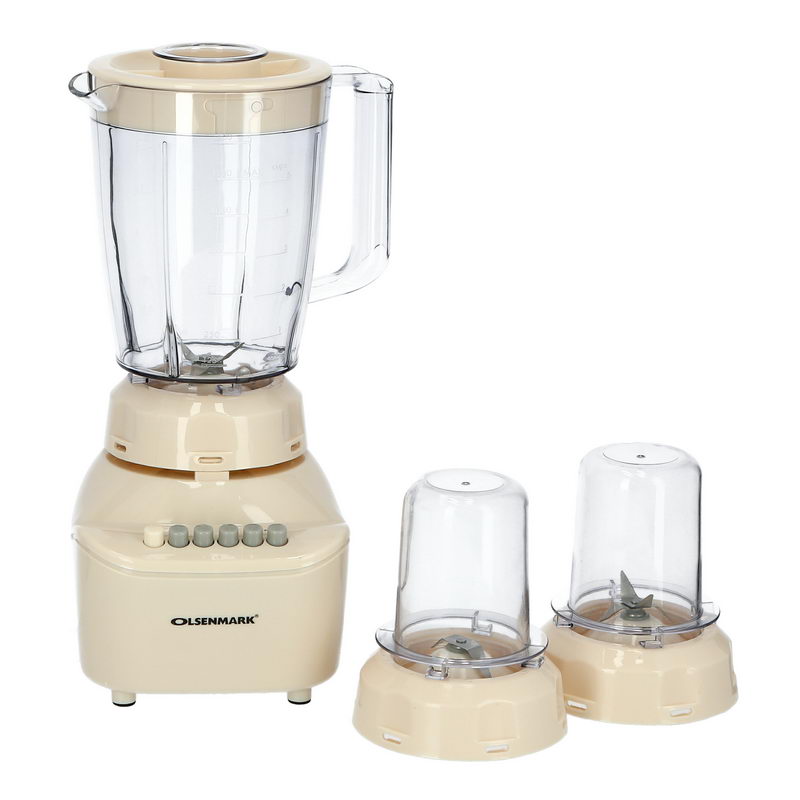 350W 3 in 1 Multifunctional Blender - Stainless Steel Blades, 4Speed Control with Pulse - 1.5L Jar, Over Heat Protection - Ice Crusher, Chopper, Coffee Grinder & Smoothie Maker