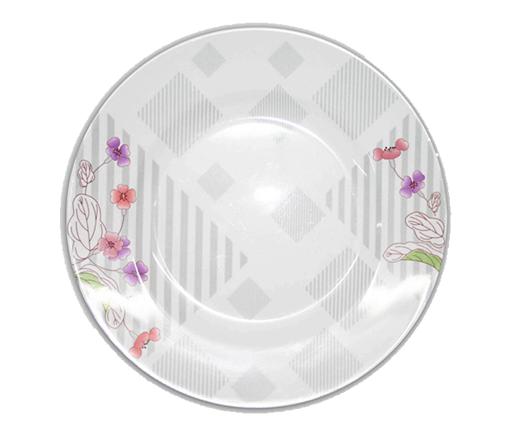 Melamine Dinner Plate Meal Plates Pasta Plates | Plate with Flower Decoration | Dishwasher & Microwave Proof Safe | Ideal for Rice, Desserts, Ice Cream & More (26.1 x 29.7 x 3.8 cm)