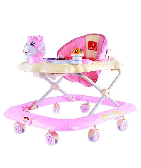 Baby Plus Animal Shaped Musical Walker Pink
