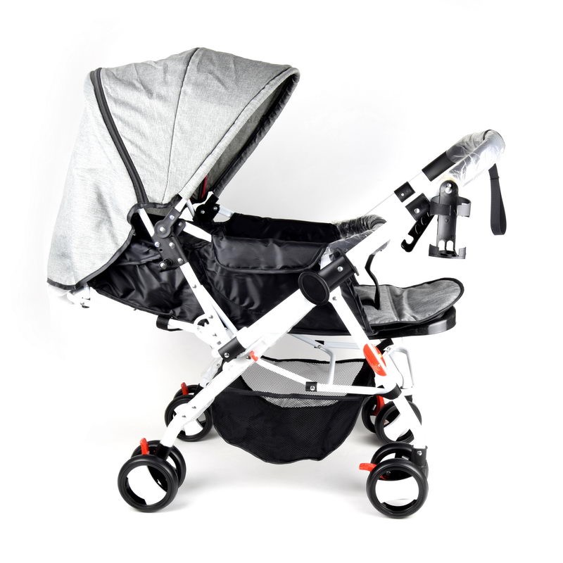 Baby Plus Bp8483 Grey Stroller Cum Pram, 0-36 M