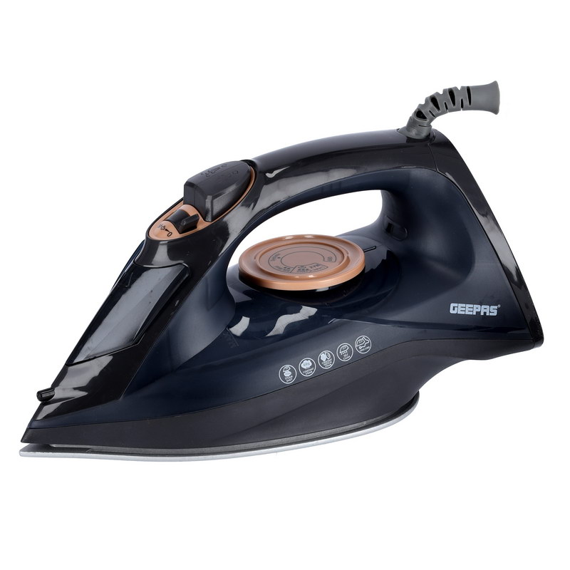 Geepas 2400W Steam Iron - 2 in 1 Dry & Wet Steam Iron - Adjustable Temperature Control, Ceramic Soleplate - Dry/Steam/Burst of Steam/Vertical Steam Function, 150g Steam Boost - 2 Years Warranty