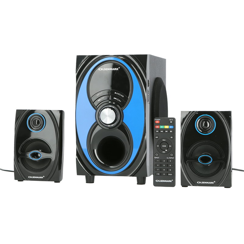 Multimedia Speaker, 2.1 Channel With USB, SD, FM, Bluetooth & Remote