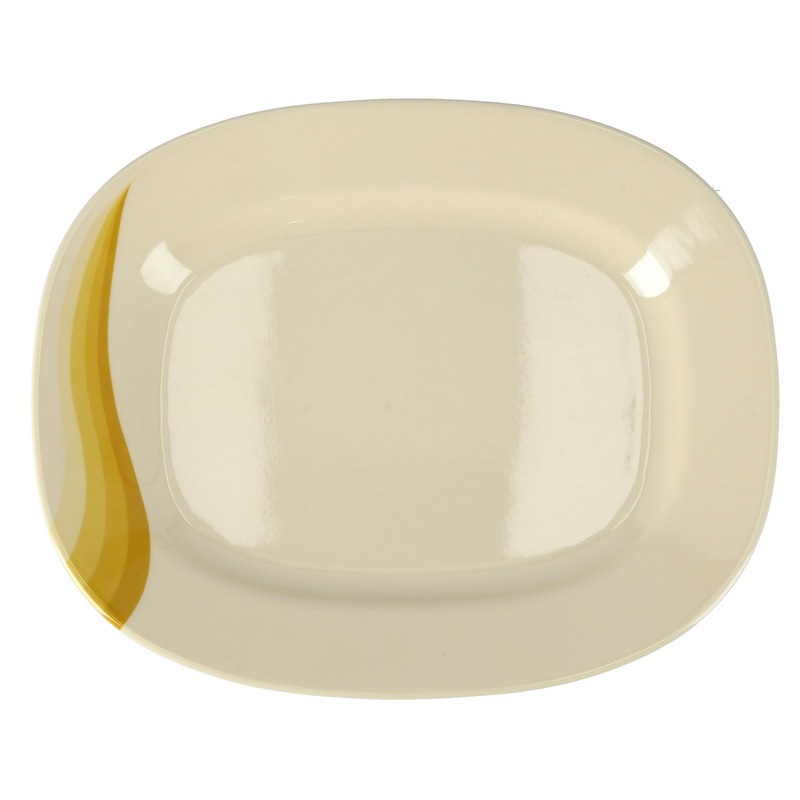 14" Melamine Ware Super Rays Oval Plate - Pasta Plates | plate with playful Classic decoration, dishwasher safe | Ideal for Soup, Desserts, Ice Cream & More (Orange)