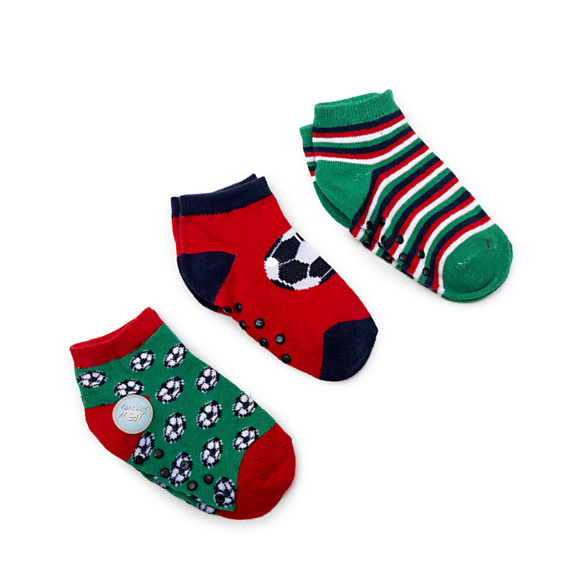 Younglife 3Pair Non-skid Ankle Socks Assorted colour 18-24 month 