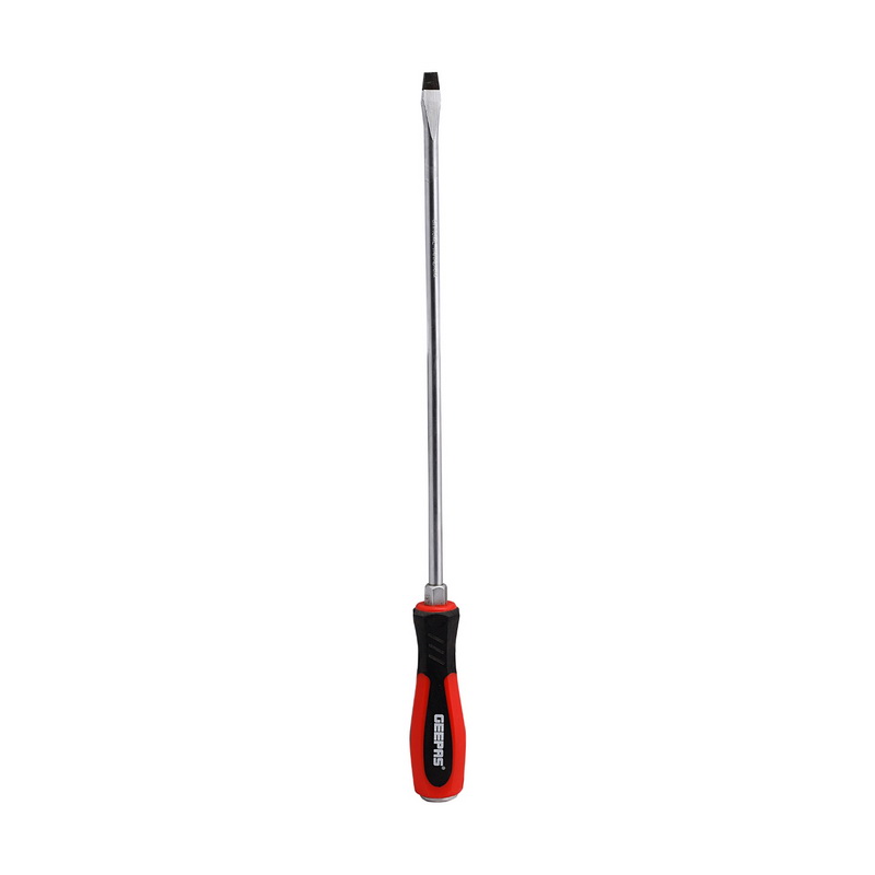 Precision Screwdriver - Slotted Screwdriver with Soft Grip Rubber Insulated Ergonomic Handle - CR-V Build, Magnetic Tip and Hanging Hole for Easy Carry - Bicolored Red/Black - (SL 8x300mm)