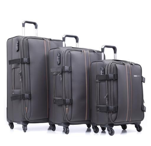 Parajohn PJTR3040 3 Pcs Trolley Luggage Set, Grey
