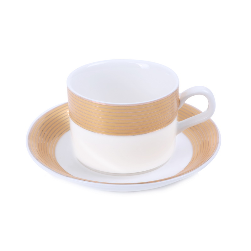 - 12Pcs Porcelain Cup & Saucer - Made up of Highly Durable Material for Regular Use with Heat Resistant Handles | Dishwasher Safe | Ideal for Tea, Coffee, Cappuccino or Espresso