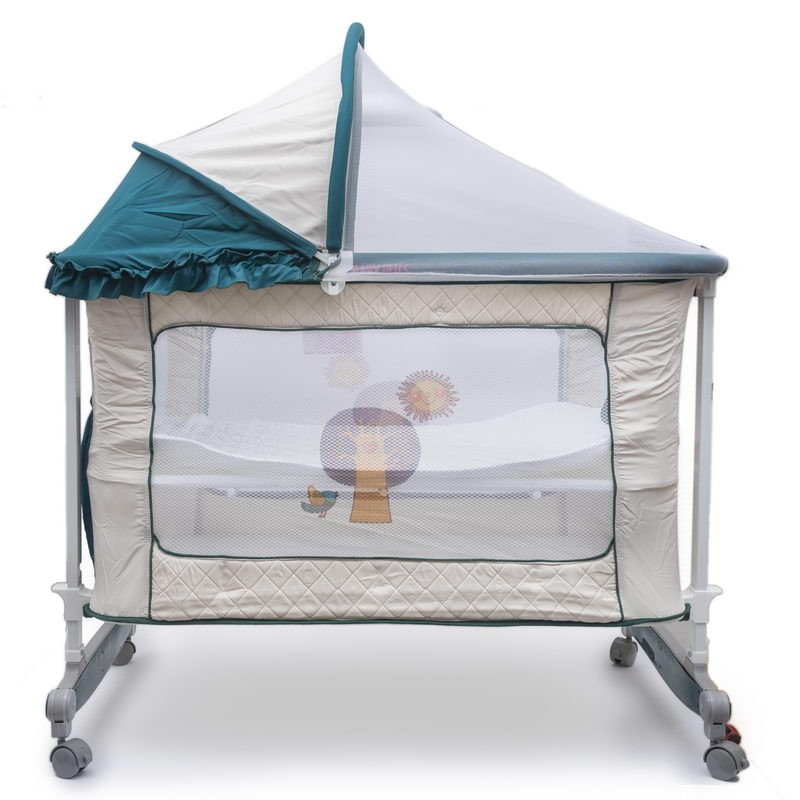 Baby Plus Bp6598 Blue Baby Crib With Removable Mosquito Net