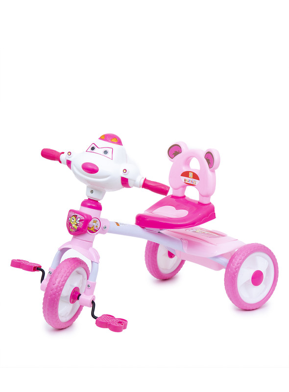 Baby plus INFANS Kids Tricycle Rider with Adjustable Seat, Storage Basket, Premium Quiet Wheels, Non-Slip Handle for baby Girl