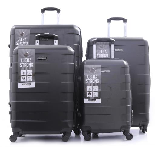 Parajohn PJTR4025 4 Pcs Zin Trolley Luggage Set, Black