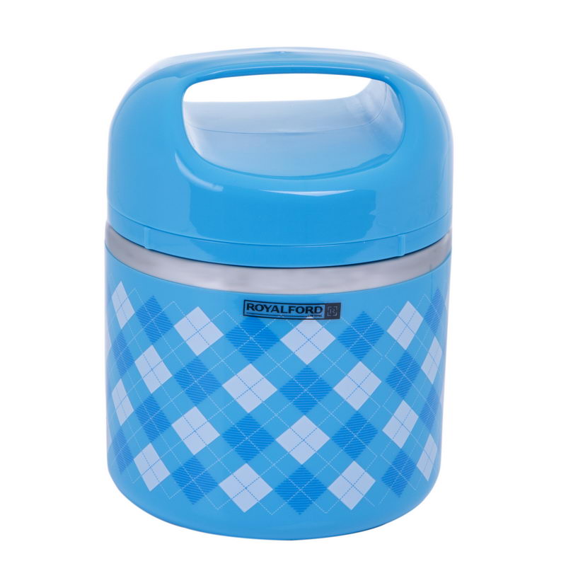 Royalford RF7303 630 ML Single Layer Lunch Box-Leak Proof & Airtight Lid Food Storage Container-High Quality Stainless Steel Inner, Durable, Non-Toxic and Extended Fastening Lid Design