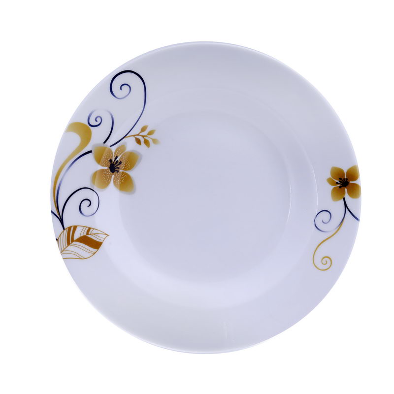 Royalford RF6730 10" Melamine Ware Deep Plate with Floral Design - Soup Plates Pasta Plates | Plate with Classic Decoration, Microwave & Dishwasher Safe | Ideal for Soup, Pasta, Desserts, Ice Cream & 