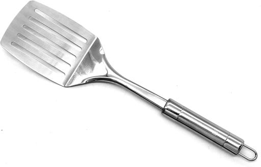 Royalford RF9850 Stainless Steel Slotted Turner with Tube Handle - Fish Slice/Serving Spatula - Kitchen Cooking Cutlery/Crockery - Flipper Spatula for Lifting Flipping Serving Fried Eggs Fish Pancakes