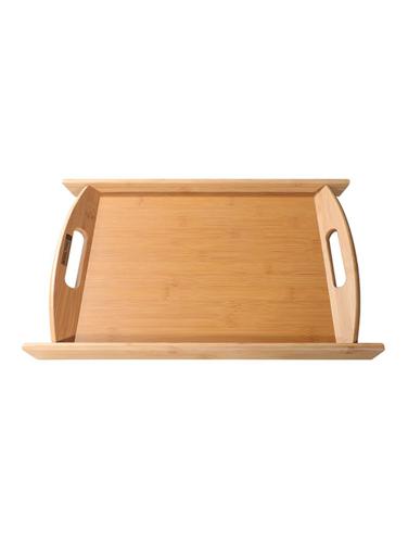 Royalford RF9681 Bamboo Tray -Serving Platters/Breakfast Tray - Lightweight, Eco-Friendly & Durable - Perfect for Bed Breakfast Tea Serving Tray - Multi-Functional Serving Tray with Handles (52.7x33x4