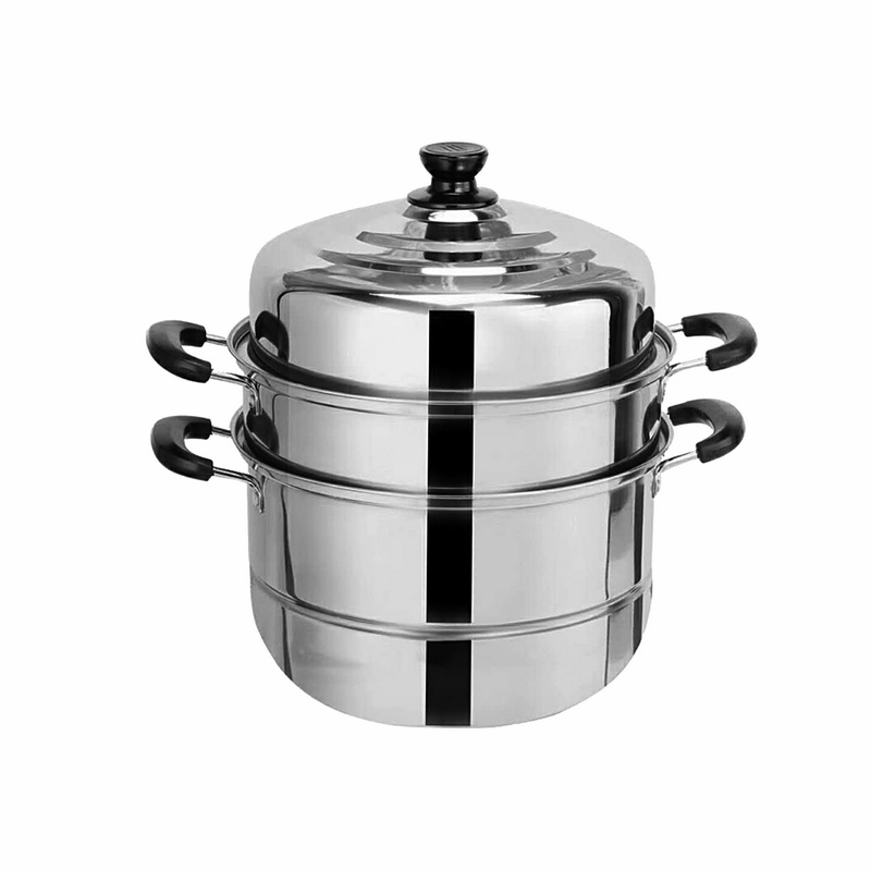 Delcasa DC1190 Induction-Safe Stainless Steel Large 3-Tier Food Steamer Pot with Lid| Double Layer Multi Food Cook Stock Pot | Cool Touch Handles | Stylish Design, Easy Food Release & Clean-Up | 9L