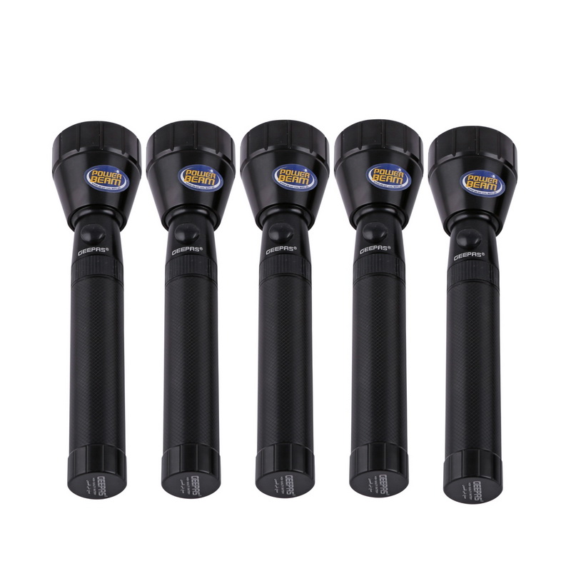 5 In 1 Rechargeable Family Pack LED Flashlight - Hyper Bright Cool White Light 2000 Meters Range Portable Torch High Beam LED Flashlight | Life Time Warranty CREE LED