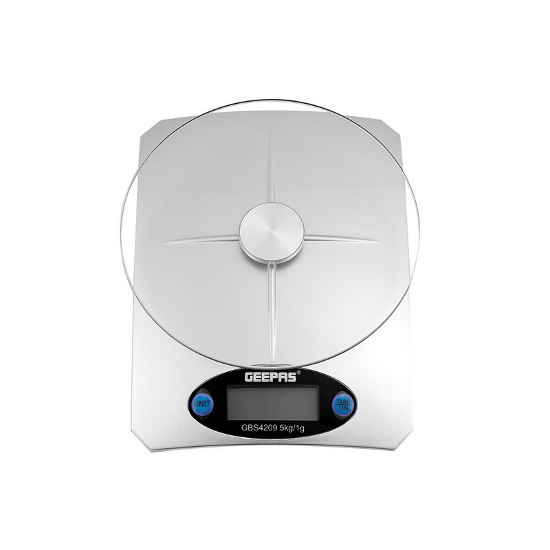 Digital Kitchen Weighing Scales - Multi-function Weight Scale with High Accuracy Digital Display Top Panel | LCD Displays with Tare Function | Ultra Slim Design, 11lb/5kg, Silver - 2 Years Warranty